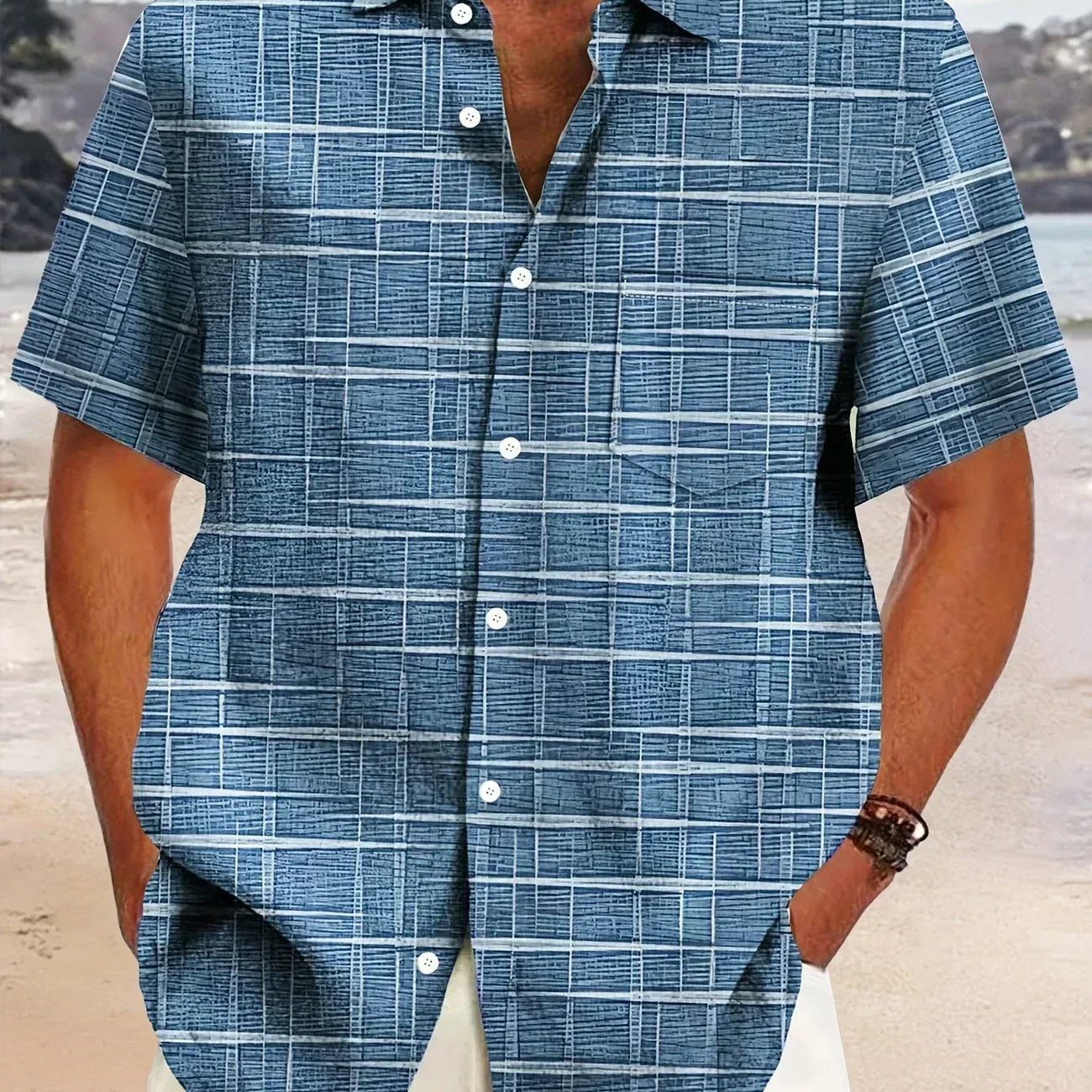 Мирослав - Елегантна риза с райе и каре