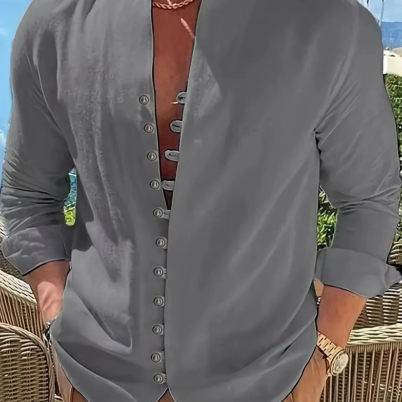 Орфей - Лека памучна риза с дълги ръце