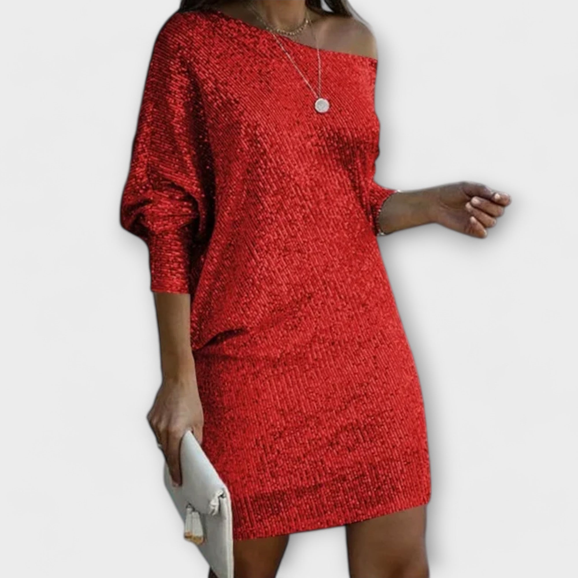 Жесика – Блестяща Рокля с Паднало Рамо 