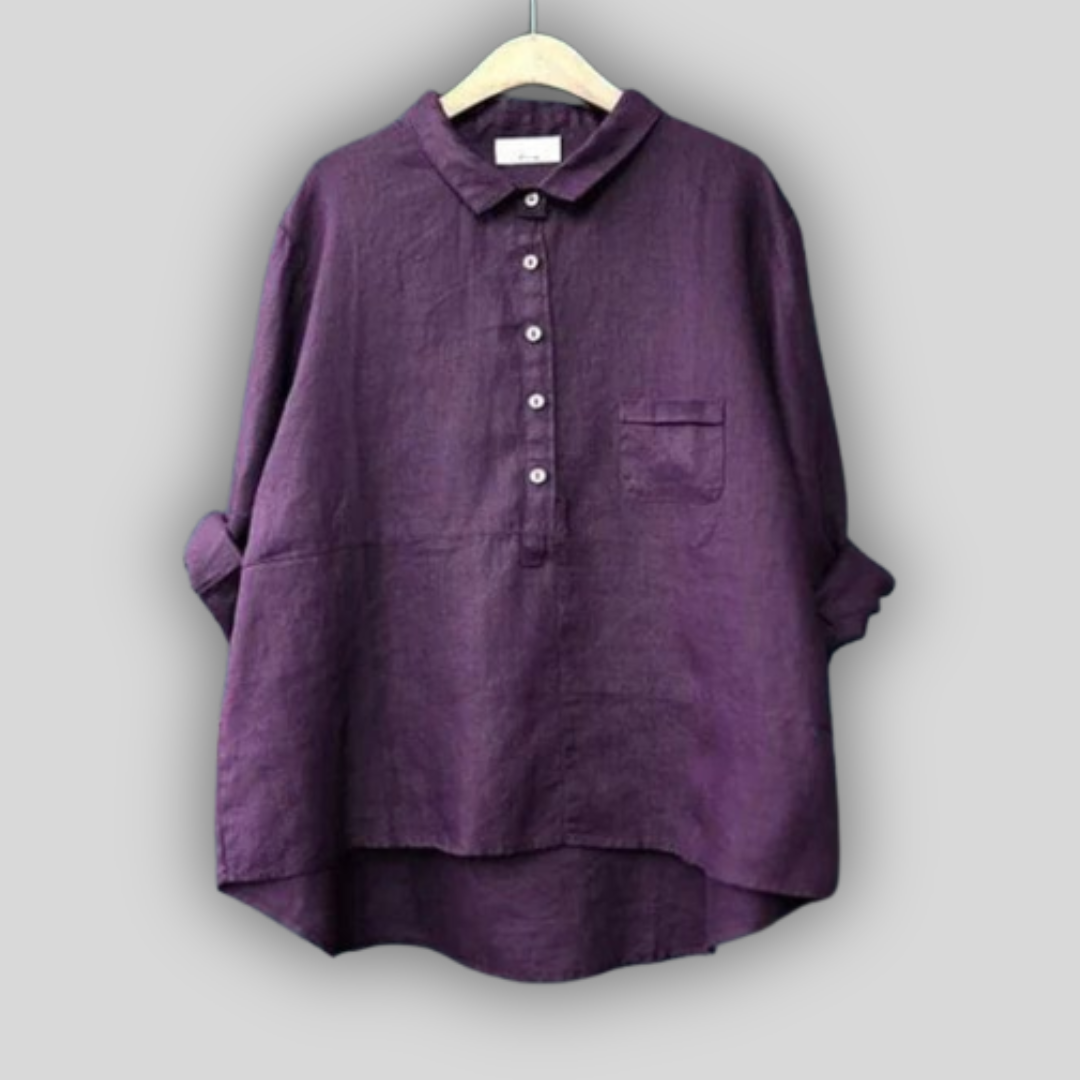 Линена блузка зелена проста