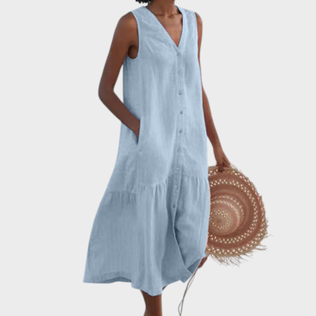 Вита - Стилна и Подходяща Рокля с V-Изряз