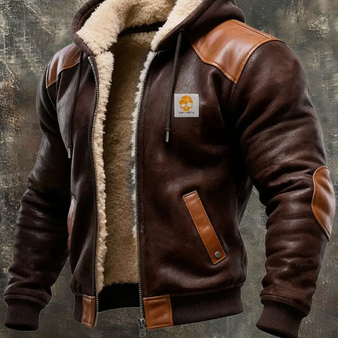 Борислав - Винтидж кожено яке с качулка