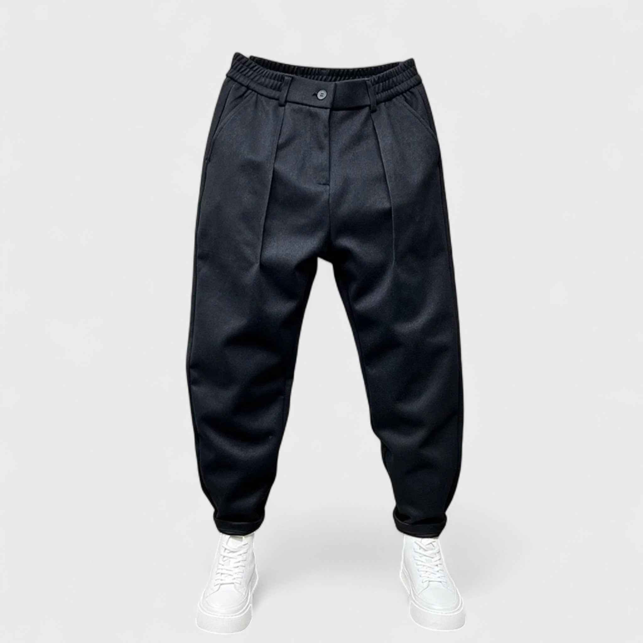 МАРЧЕЛО™ | Елегантни панталони с микс материя 