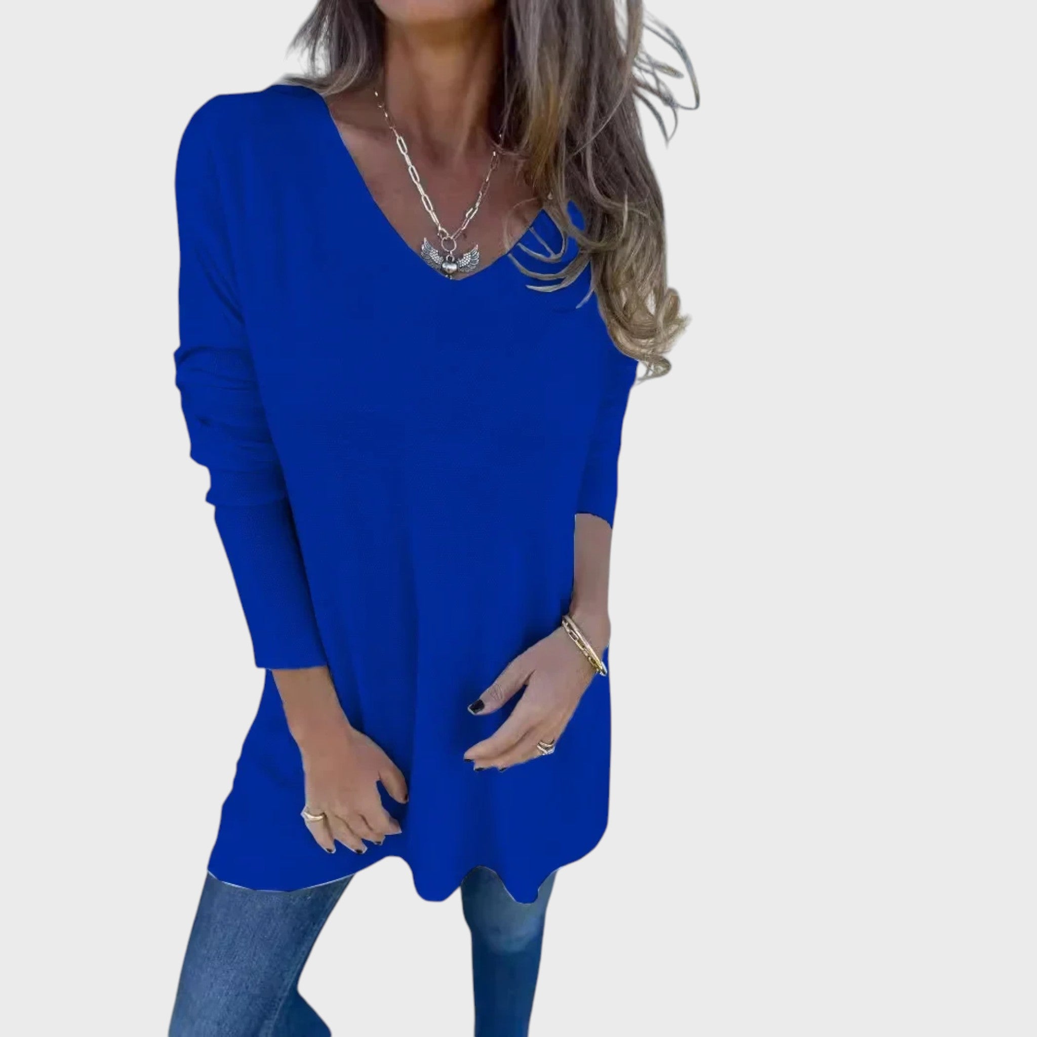 Гергана - Релаксирана дамска блуза с V-деколте