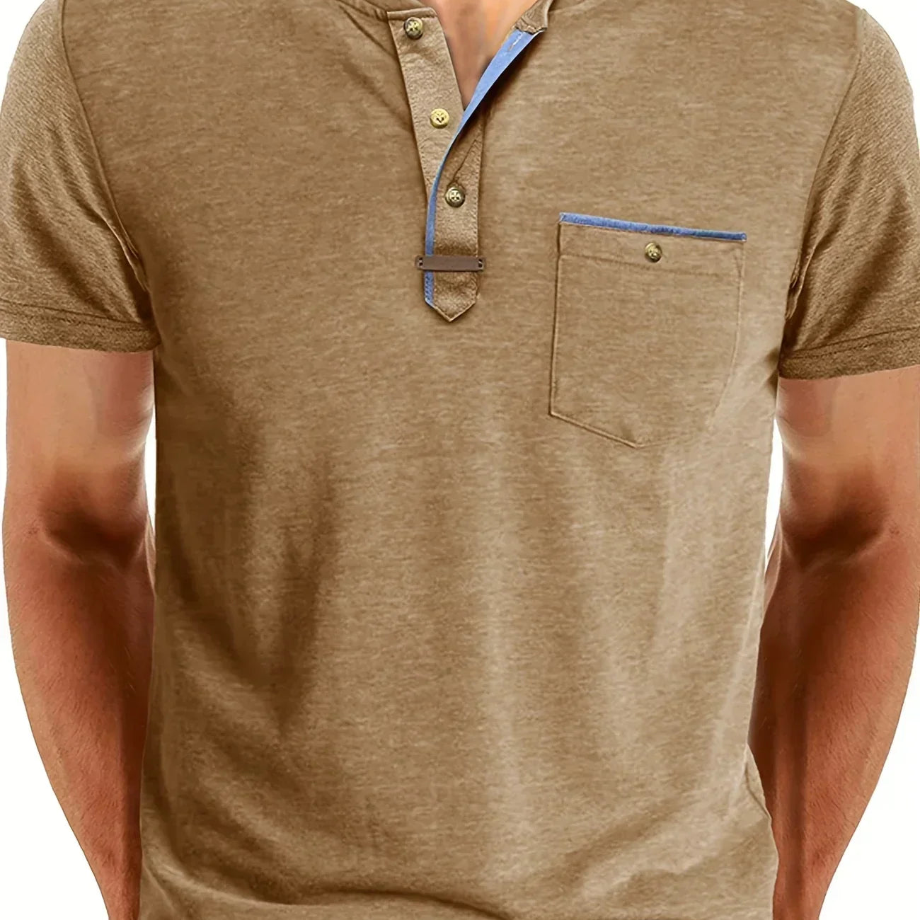 Чавор - Стилна тениска с кръгло деколте и джоб