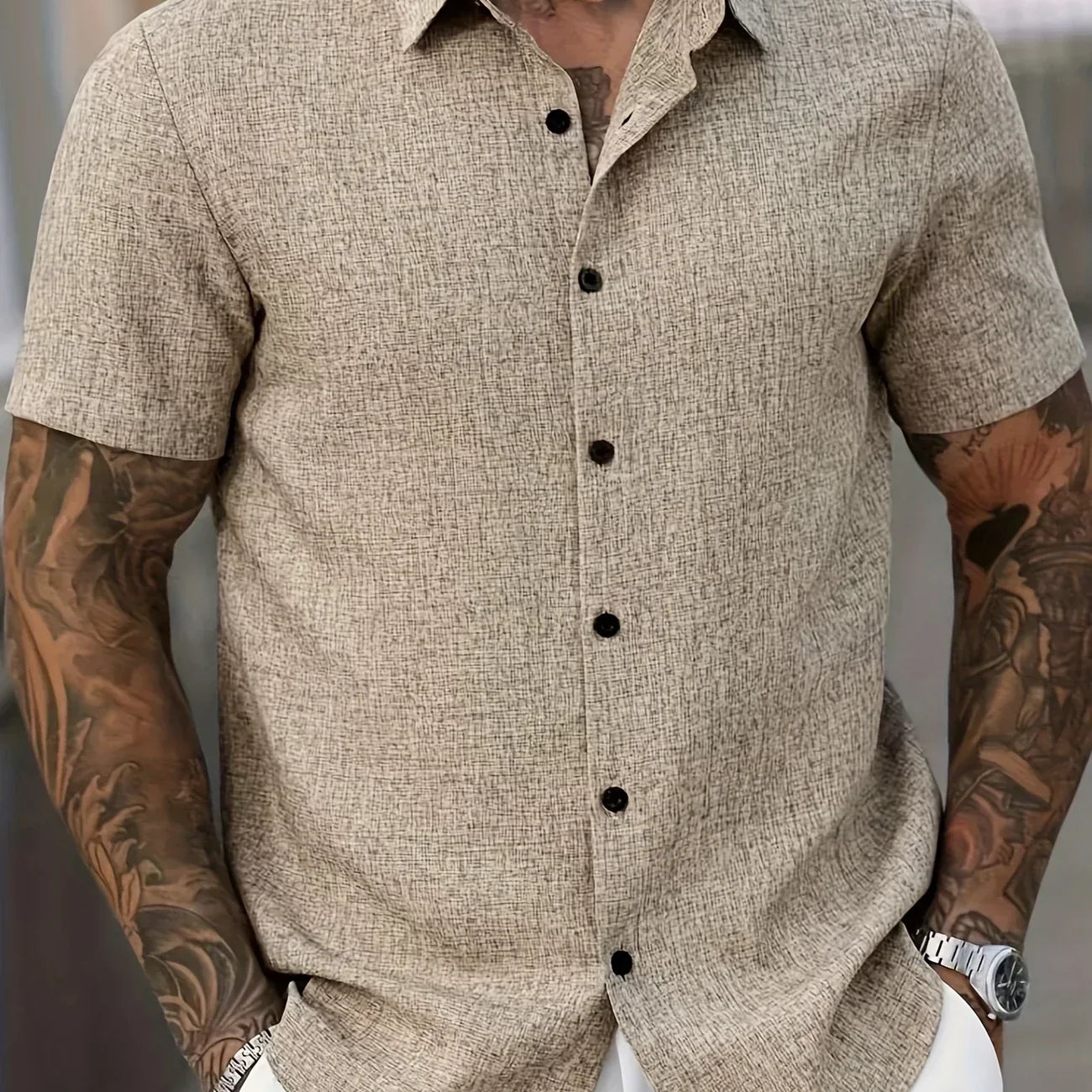 Здравчо - Лека риза с къс ръкав от лен