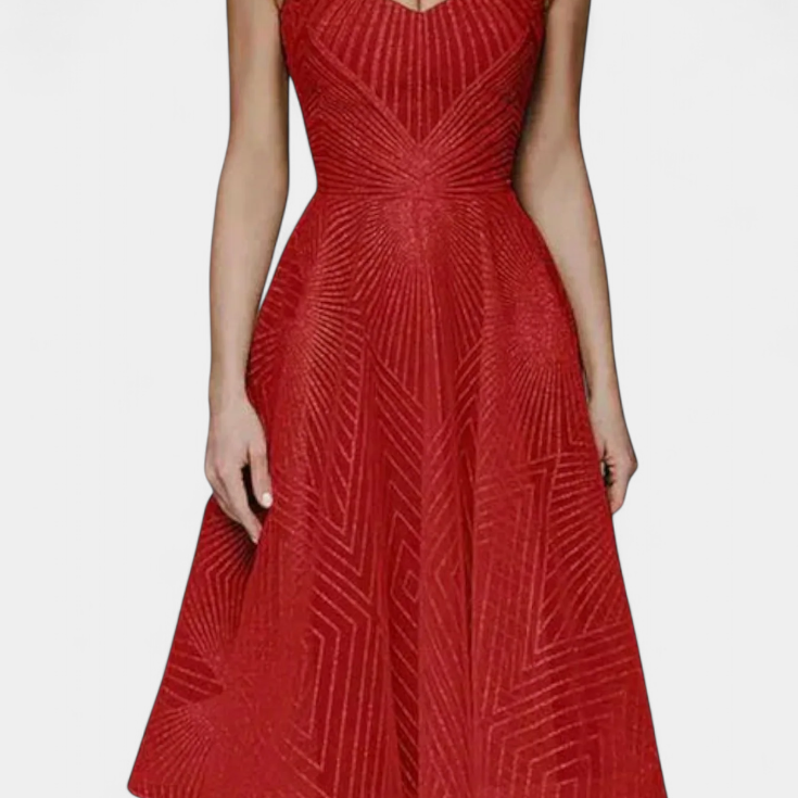 Драгана Дълга Рокля с Бродерия и А Силует