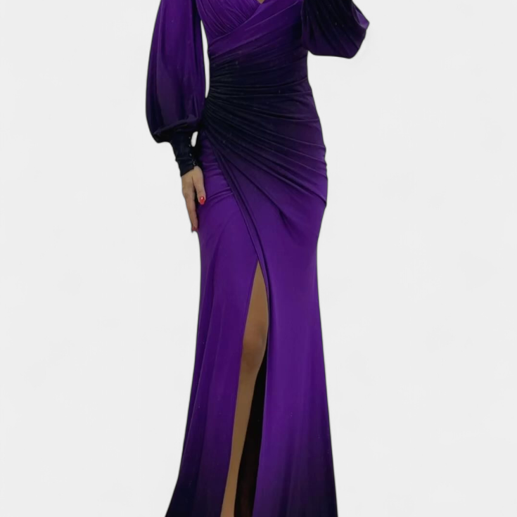 Силвяна Макси Рокля Омбре с Отворени Рамена