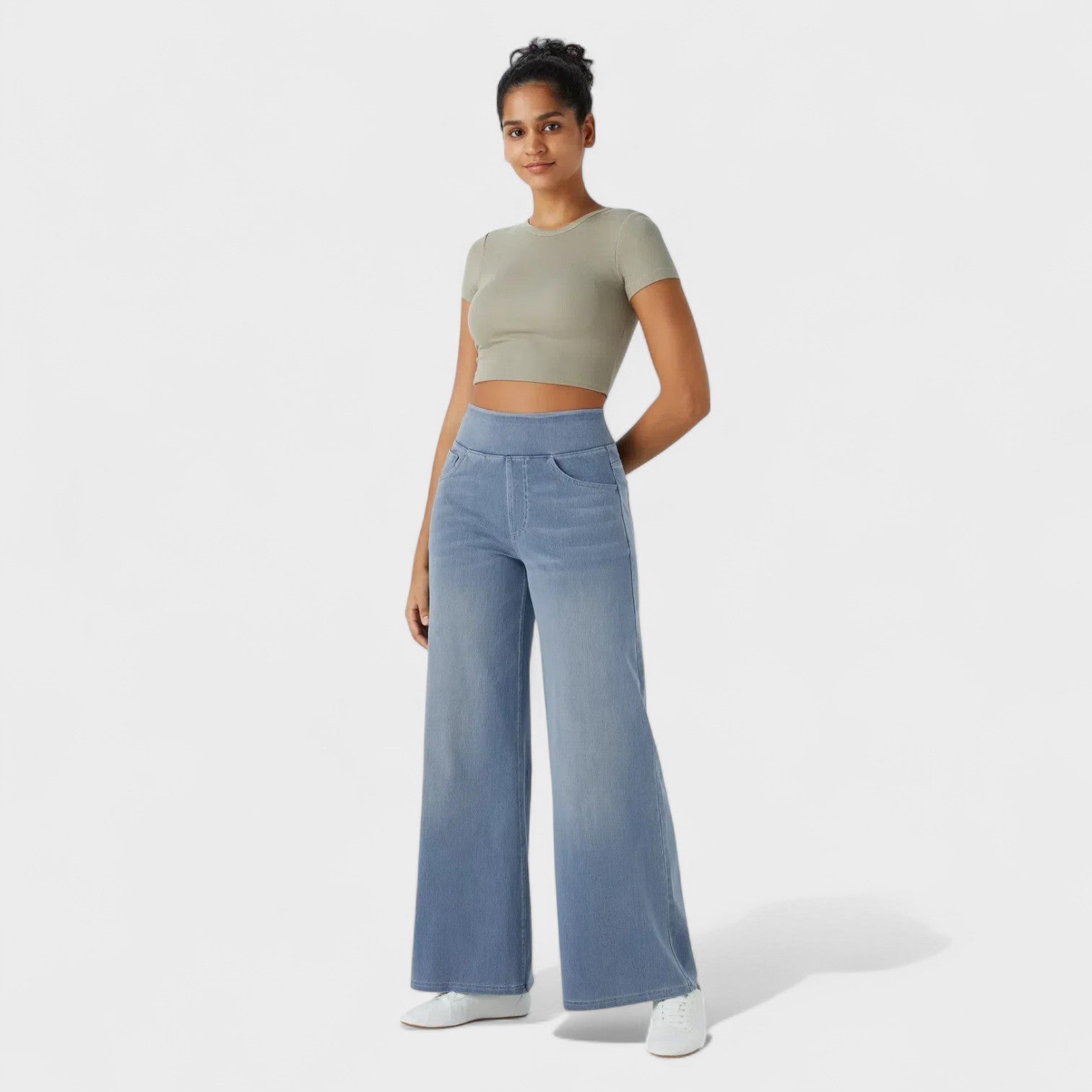 Щефания - Дънкови панталони с широк крачол