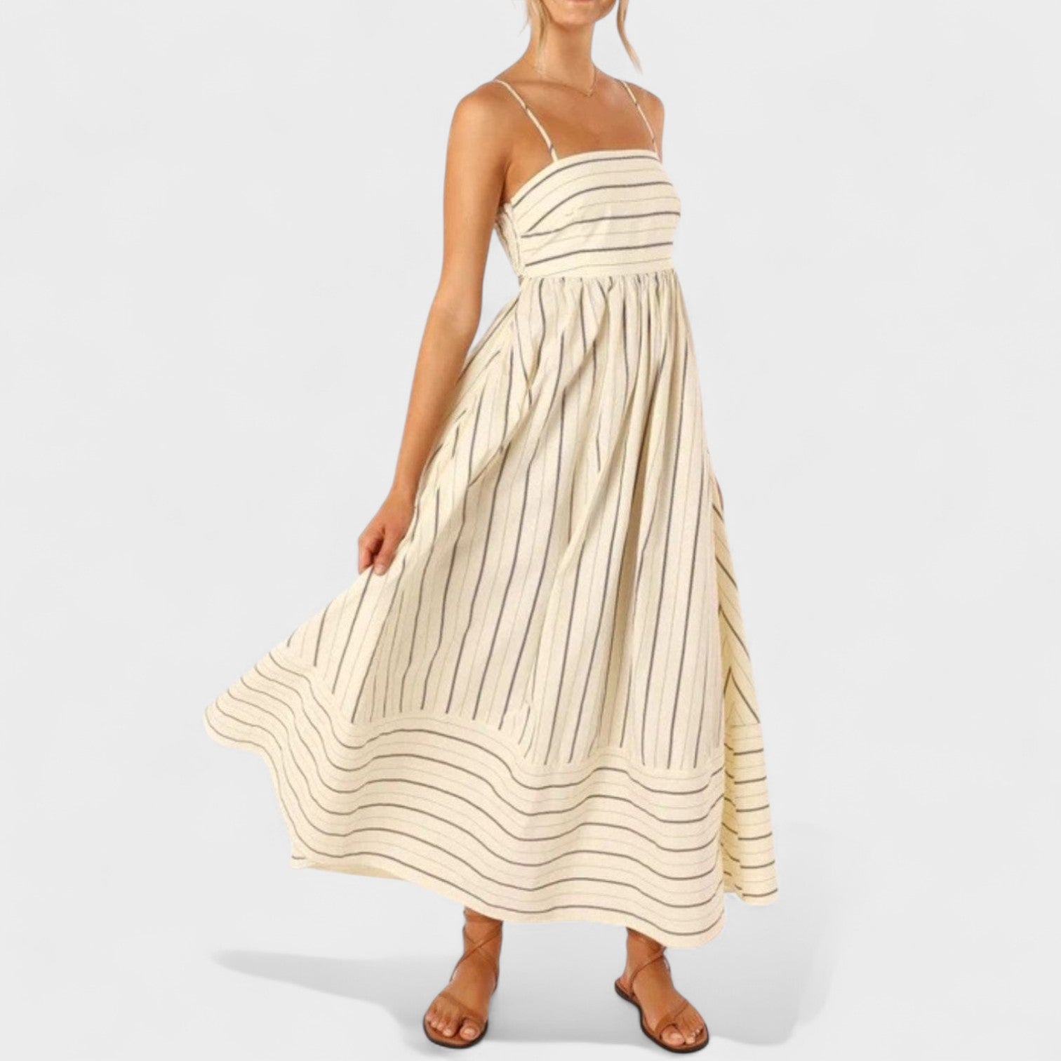 Изабел - Дълга рокля с райета